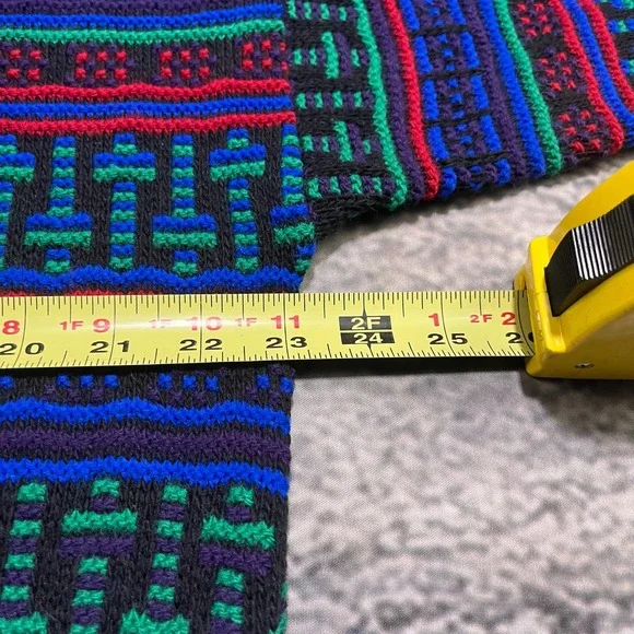 Robert Bruce Sweater Mens Large Vintage 90s Geometric Pattern Coogi Style - Picture 6 of 8